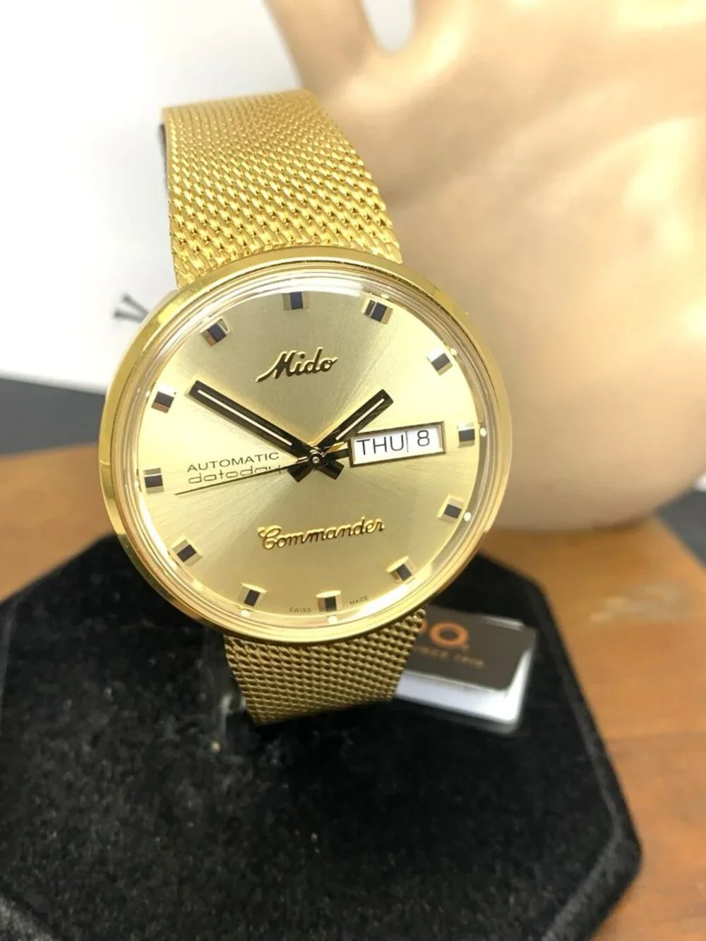 Mido Commander Men's Watch M842932213 Swiss Automatic Day Date Gold Steel 37mm